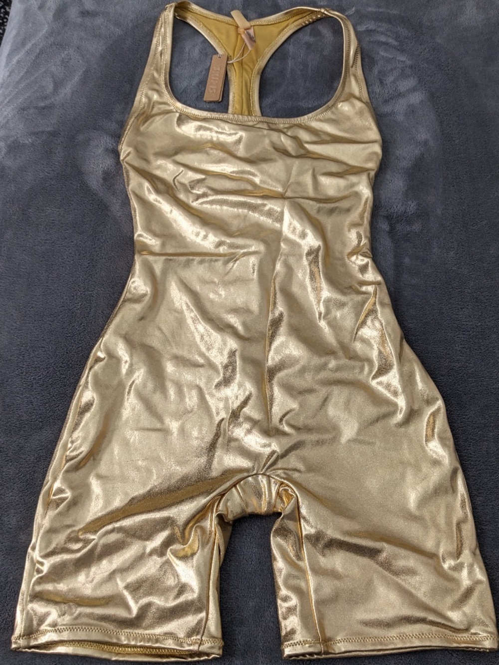 NWT Skims Metallic Swim Cycle Suit - Size XXSmall